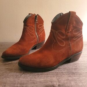 Vaneli boutique quality suede leather whiskey brown sz 6.5 cowboy western bootie